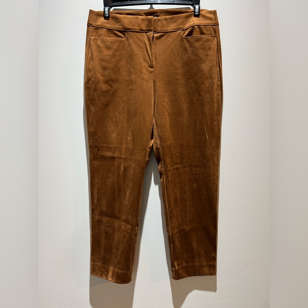 Brown suede Loft pants. Ankle length